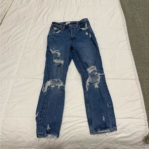 Abercrombie & Fitch Blue Denim High Rise mom Jeans